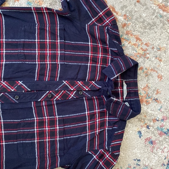 Plaid long sleeve button down tunic - Picture 2 of 6